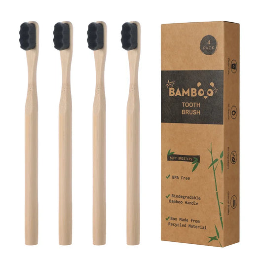 Brosse à Dents Bambou Extra Soft – Pour Gencives Sensibles, 10 000 Poils Naturels